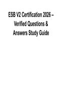 ESB V2 Certification 2026 Verified Questions and Answers Study Guide 2025&sol; 2026 Comprehensive ESB Certification Exam Prep with Solutions