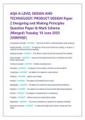 AQA A-LEVEL DESIGN AND  TECHNOLOGY&colon; PRODUCT DESIGN Paper  2 Designing and Making Principles  Question Paper & Mark Scheme  &lpar;Merged&rpar; Tuesday 10 June 2025  &lbrack;VERIFIED&rsqb;