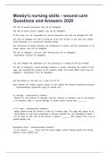 Mosby's nursing skills - wound care Questions and Answers 2026