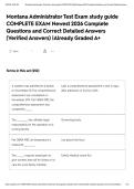 Montana Administrator Test Exam study guide COMPLETE EXAM Newest 2026 Complete Questions and Correct Detailed Answers &lpar;Verified Answers&rpar; &vert;Already Graded A&plus;