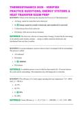 THERMODYNAMICS 2026 &ndash; VERIFIED PRACTICE QUESTIONS&comma; ENERGY SYSTEMS & HEAT TRANSFER EXAM PREP