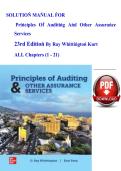 Solutions Manual &ndash; Principles of Auditing and Other Assurance Services&comma; 23rd Edition &ndash; Ray Whittington & Kurt &ndash; Complete Worked Solutions Chapters 1&ndash;21 with Detailed Rationales &lpar;A&plus; Grade Resource&rpar;