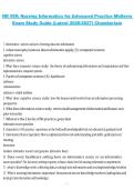 NR 599 Nursing Informatics for Advanced Practice &ndash; Chamberlain University &ndash; Academic Year 2026&sol;2027 &ndash; Midterm Exam Study Guide