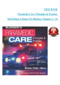 ṬESṬ BANK  Paraṃedic Care- Principles & Pracṭice&comma;  6ṭh Ediṭion&comma; Voluṃe 5 by Bledsoe&comma; Chapṭers 1 - 16