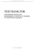  TESTBANK FOR Leadership Roles and Management Functions in Nursing &lpar;9th Edition&rpar; by Bessie L&period; Marquis