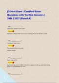 JD Next Exam &vert; Certified Exam Questions with Verified Answers &vert; 2026 &vert; 2027 &lpar;Rated A&rpar;     