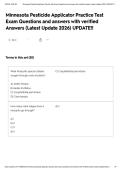 Minnesota Pesticide Applicator Practice Test Exam Questions and answers with verified Answers &lpar;Latest Update 2026&rpar; UPDATE&excl;&excl;