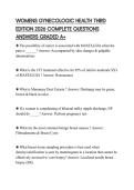 WOMENS GYNECOLOGIC HEALTH THIRD EDITION 2026 COMPLETE QUESTIONS ANSWERS GRADED A&plus;