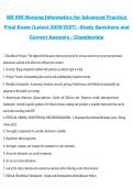 Package deal for NR 599 Nursing Informatics for Advanced Practice Exam &ndash; Chamberlain University &ndash; 2026&sol;2027 &ndash; Study Questions with Verified Answers A&plus; Guaranteed Pass