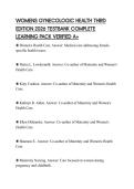 WOMENS GYNECOLOGIC HEALTH THIRD EDITION 2026 TESTBANK COMPLETE LEARNING PACK VERIFIED A&plus;
