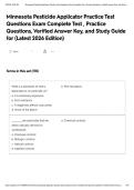 Minnesota Pesticide Applicator Practice Test Exam Questions and answers with verified Answers &lpar;Latest Update 2026&rpar; UPDATE&excl;&excl;