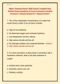 Water Treatment Exam 2026 Actual Complete Real  Verified Exam Questions & Correct Answers &lpar;Verified  Answers&rpar; &vert; Already Graded A&plus; &vert; Newest Exam&excl;&excl;&excl;