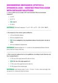 ENGINEERING MECHANICS &lpar;STATICS & DYNAMICS&rpar; 2026 &ndash; VERIFIED PRACTICE EXAM WITH DETAILED SOLUTIONS