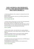 XCEL LOUISIANA LHA INSURANCE ACTUAL TEST 2026 QUESTIONS WITH SOLUTIONS GRADED A&plus;