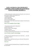 XCEL LOUISIANA LHA INSURANCE CERTIFICATION PAPER 2026 QUESTIONS WITH ANSWERS GRADED A&plus;
