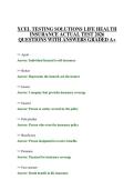 XCEL TESTING SOLUTIONS LIFE HEALTH INSURANCE ACTUAL TEST 2026 QUESTIONS WITH ANSWERS GRADED A&plus;