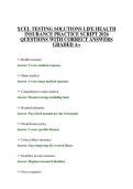 XCEL TESTING SOLUTIONS LIFE HEALTH INSURANCE PRACTICE SCRIPT 2026 QUESTIONS WITH CORRECT ANSWERS GRADED A&plus;
