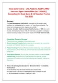 Texas General Lines &ndash; Life&comma; Accident&comma; Health & HMO  Insurance Agent License Exam &lpar;InsTX-LAH05&rpar; &vert;  Comprehensive Study Guide & 147-Question Practice  Test 2026 