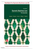 Test Bank For Dynamic Business Law 6E Chapters 1&ndash;52 &vert; Answers at the End of Each Chapter &vert; Graded A&plus; &vert; Latest Edition