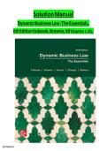 Solution Manual with Verified Solutions &ndash; Dynamic Business Law&colon; The Essentials &lpar;6th Edition&rpar; Kubasek &bull; Browne &vert; Chapters 1&ndash;25 &vert; All Chapters Covered &vert; Rated A&plus; &vert; Newest Edition