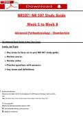 NR507&sol; NR 507 Study Guide   Week 5 to Week 8  Advanced Pathophysiology - Chamberlain 