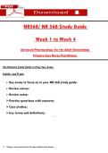 NR568&sol; NR 568 Ṣtudy Guide    Week 1 to Week 4  Advanced Pharmacology for the Adult-Gerontology   Primary Care Nurṣe Practitioner 