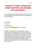 NURSING 110 EXAM 1 REVIEW 2026  LATEST QUESTIONS AND ANSWERS&vert;  ACE YOUR GRADES&period;