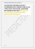 RASMUSSEN PHARMACOLOGY  COMPREHENSIVE PREDICTIOR EXAM  1 PRACTICE TEST BANK &vert; QUESTIONS AND ANSWERS 100&percnt; PASS &vert;200 PRACTICE QUESTIONS WITH CORRECT VERIFIED ANSWERS AND RATIONALES&excl;   