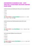 ENGINEERING ECONOMICS 2026 &ndash; COST ANALYSIS & INVESTMENT DECISION VERIFIED EXAM GUIDE