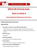 NR570&sol; NR 570 Ṣtudy Guide    Week 5 to Week 8  Common Diagnoṣiṣ & Management in Acute Care 