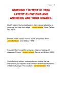 NURSING 110 TEST &num;1 2026  LATEST QUESTIONS AND  ANSWERS&vert; ACE YOUR GRADES&period; 