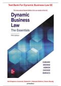 Test Bank with Verified Answers &ndash; Dynamic Business Law &lpar;5th Edition&rpar; Kubasek &vert; All Chapters Covered &vert; Rated A&plus; &vert; Newest Edition &vert; Exam-Ready