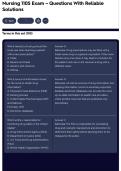 Nursing 1105 Exam &ndash; Questions With Reliable Solutions
