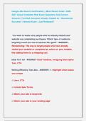 Google Ads Search Certification &vert;&vert; Most Recent Exam  2026 2027 Actual Complete Real Exam Questions And Correct   Answers  &lpar;Verified Answers&rpar; Already Graded A&plus; &vert; Guaranteed  Success&excl;&excl; &vert; Newest Exam &vert; Just Released&excl;&excl;