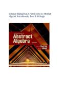 Solution Manual for A First Course in Abstract Algebra&comma; 8th Edition by John B&period; Fraleigh &lpar;ISBN&colon; 9780321782104&rpar; &mdash; Complete Chapter Solutions 2026