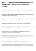 HESI A2 Admission Assessment Exam Review Questions