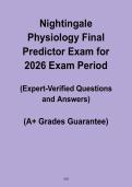 Nightingale Physiology Final Predictor Exam 2026 &ndash; Comprehensive Nursing Practice Test PDF