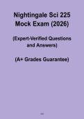 Nightingale SCI 225 Mock Exam 2026 &ndash; Nursing Science Practice Test PDF