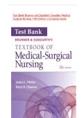 Test Bank Brunner and Suddarth Canadian Medical Surgical Nursing 14th Edition &vert;Complete Guide A&plus; Latest Revised Version