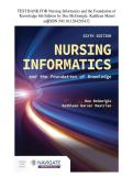 Test Bank For Nursing Informatics and the Foundation of Knowledge 6th Edition by Dee McGonigle&comma; Kathleen Mastrian&vert;&vert;ISBN NO&colon;10&comma;1284293432&vert;&vert;ISBN NO&colon;13&comma;978-1284293432&vert;&vert;All Chapters&vert;&vert;Complete Guide A&plus;