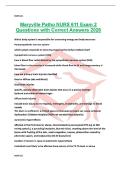 Maryville Patho NURS 611 Exam 2 Questions with Correct Answers 2026