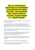 WGU C810 Foundations in Healthcare Data Management Exam QUESTIONS WITH CORRECT SOLUTIONS&vert;&vert;100&percnt; GUARANTEED PASS&vert;&vert;UPDATED 2026&sol;2027 SYLLABUS&vert;&vert;ALREADY GRADED A&plus;&vert;&vert;<<RECENT VERSION>