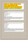 NUR-631 Final Exam 2026-2027 Questions and Answers with Rationales &vert; Grand Canyon University &vert; A&plus; Verified