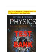 Test Bank for Physics&comma; 12th Edition John D&period; Cutnell&comma; Kenneth W&period; Johnson&comma; David Young&comma; Shane Stadler