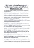 NRF Retail Industry Fundamentals  Written Exam Questions And Verified  Answers 2026&sol;2027