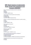 NRF Retail Industry Fundamentals  Study Guide Exam Questions And  Answers 2026&sol;2027 