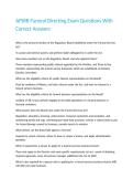 AFSRB Funeral Directing Exam Questions With Correct Answers 