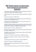NRF Retail Industry Fundamentals  Exam Questions And Answers  2026&sol;2027 