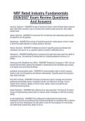 NRF Retail Industry Fundamentals  2026&sol;2027 Exam Review Questions  And Answers 