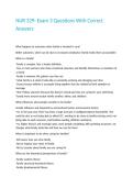 NUR 329- Exam 3 Questions With Correct Answers